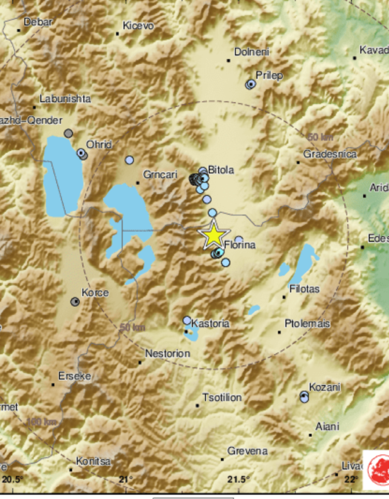 Земјотрес со јачина од 3,6 степени во Грција, почувствуван и во Македонија