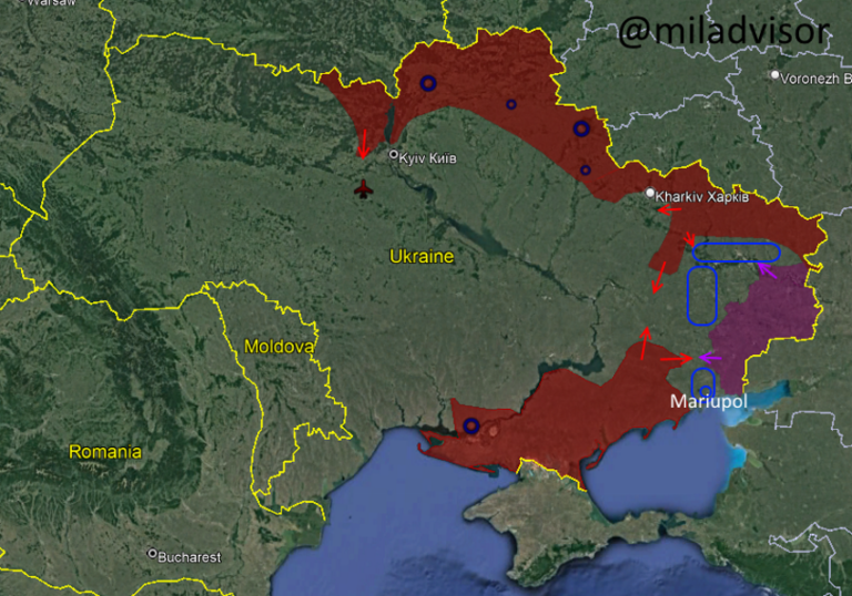 ГЕОПОЛИТИКА: Украинската војска на истокот обиколена од руски сили