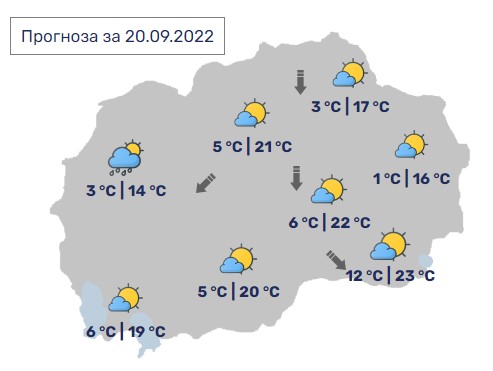 Денес во Македонија максимални 23 степени Целзиусови