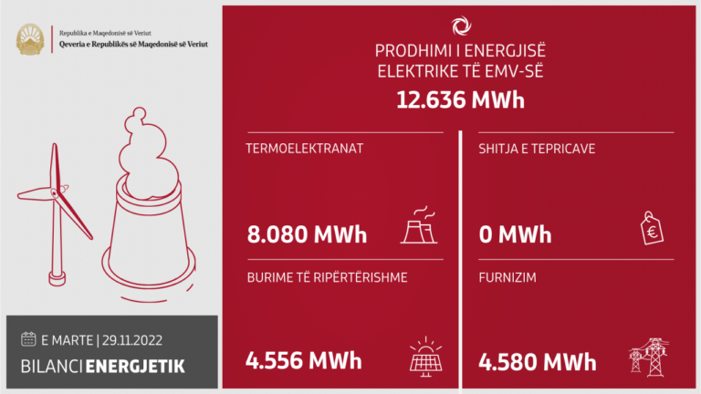 Влада: АД ЕСМ во изминатото деноноќие целосно ги задоволи потребите на домаќинствата и малите потрошувачи, произведени 12.636 MWh електрична енергија