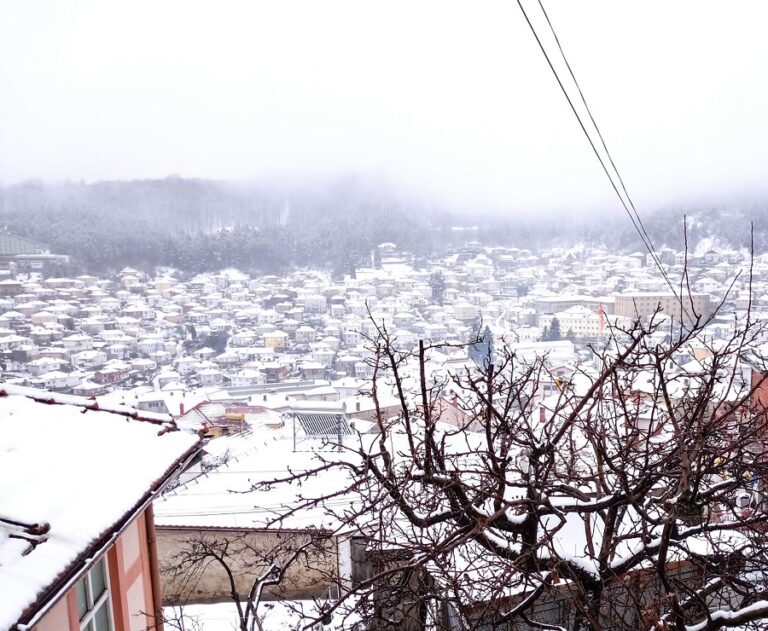 (ФОТО) Падна првиот снег во Крушево