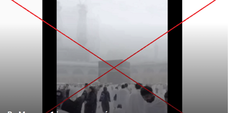 Вистиномер: Според Националниот центар за метеорологија на Саудиска Арабија, видеото на кое се прикажува снег како паѓа во големата џамија во Мека, е дигитално изменето