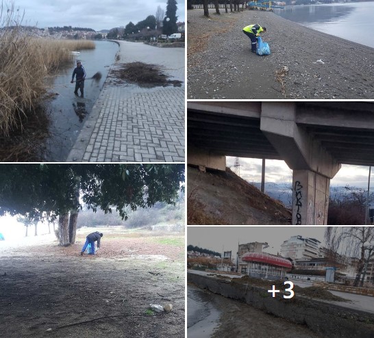 (ВИДЕО) Екипи на ЈП „Охридски комуналец“ спроведуваат акции за одржување на јавната чистота на повеќе локации