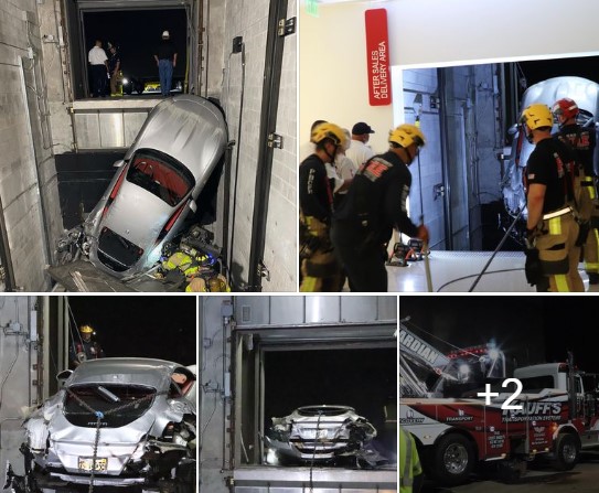 (ФОТО) Ферари испаднало од лифт што ги носи автомобилите