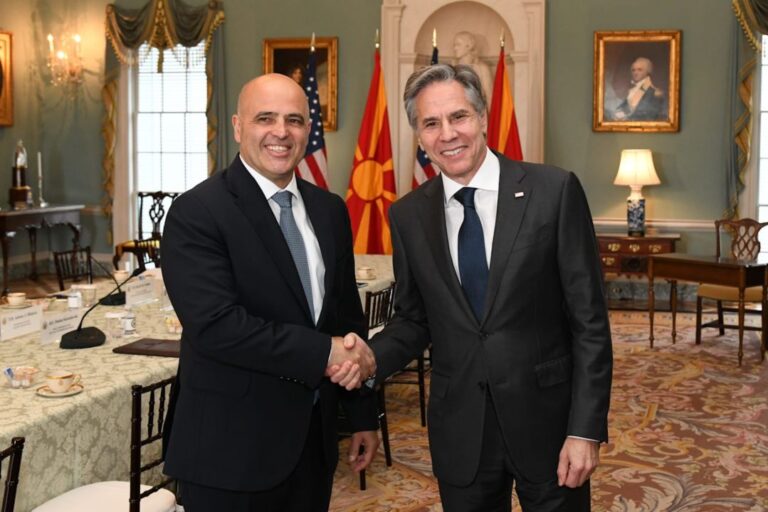 Ковачевски-Блинкен: Стратешкото партнерство меѓу САД и Северна Македонија се продлабочува, целосна поддршка од САД за следните чекори во евроинтеграциите