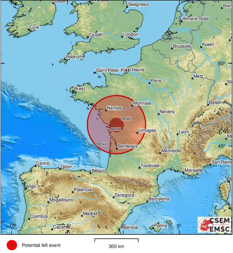 Земјотрес со јачина од 5,3 степени во Франција, засега нема информации за штети
