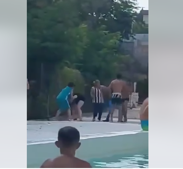 (ВИДЕО) Масовна тепачка меѓу мажи и жени на градскиот базен во Штип