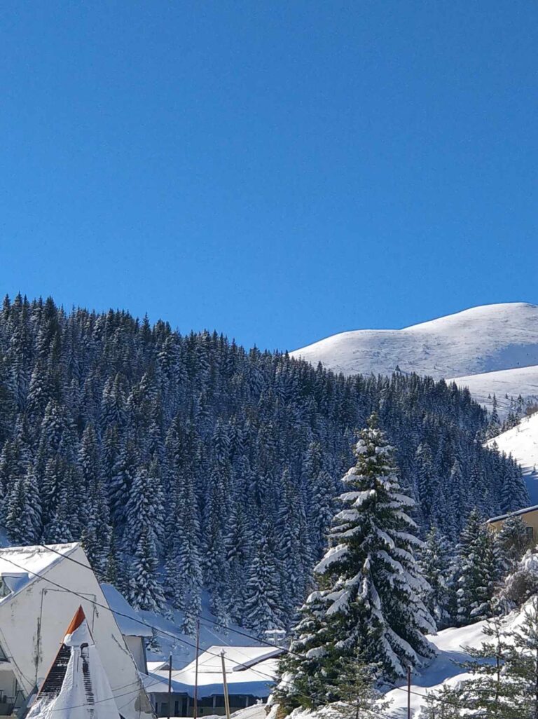 (ФОТО) Снежен пејсаж од Скијачкиот центар Попова Шапка