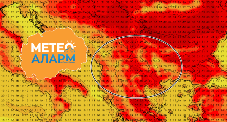 Денешниот ден во Македонија ќе биде најтопол , највисоката температура ќе достигне 33 степени Целзиусови