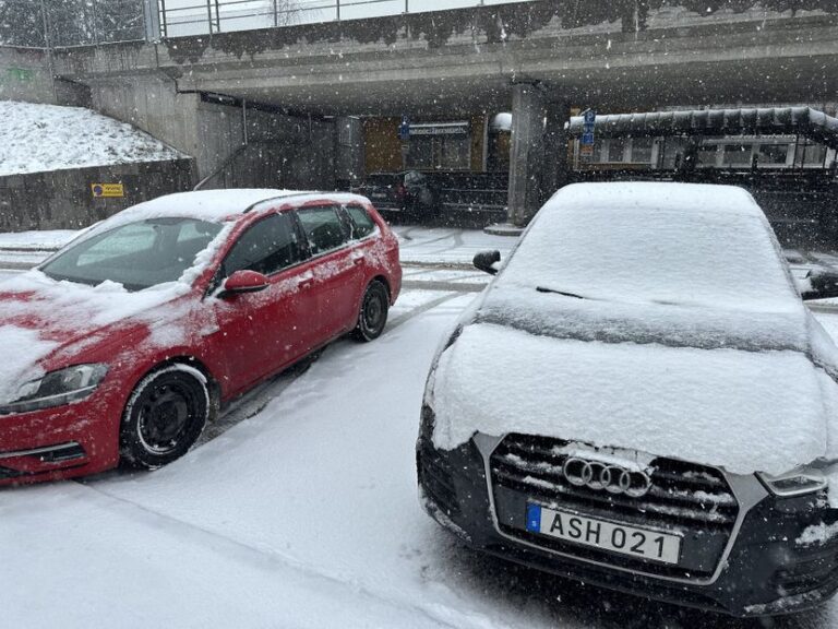 Снегот направи хаос во Шведска , возачите заглавија 10 часа