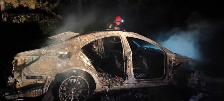 Изгоре автомобил во Струмица – предизвика пожар на рид
